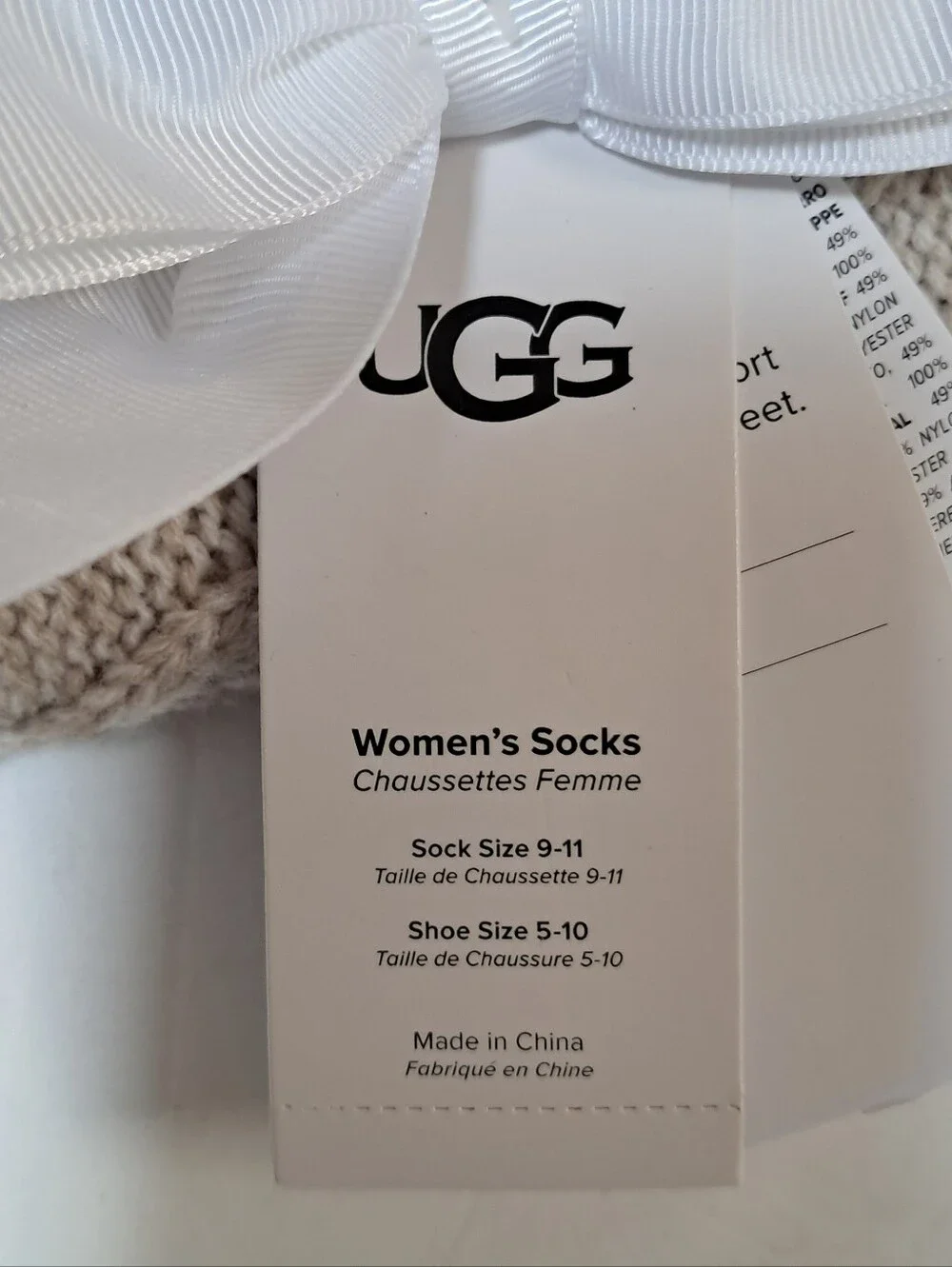 UGG Slipper Socks Cream Color - Picture 12 of 13